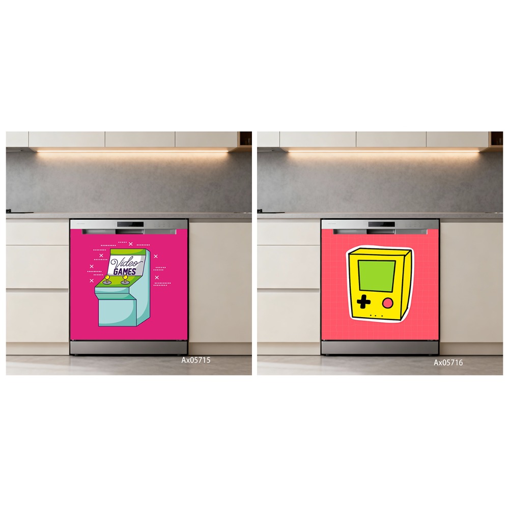 Stiker Pintu Mesin Cuci Piring - Arcade Vibes ulasan dan harga